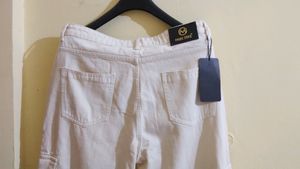 Beige Cargo Jeans