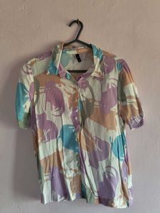 Colorful Cat Print Short Sleeve Top