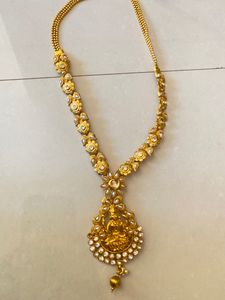 Ethnic Gold Chain With Earrings