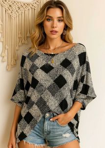 Y2k Patterned Monochromatic Knit Top D