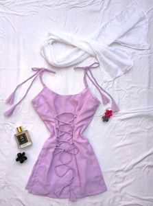 Dreamy Corset strappy kurti with scarf 🪻