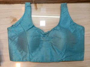 Sky Blue Sleeveless Bollywood Blouse