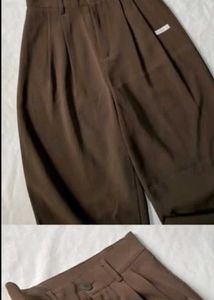 Brown Pleated Trousers