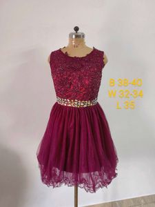 Burgundy Party Dress