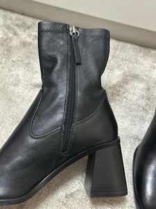 Zara Leather Ankle Heeled Boots
