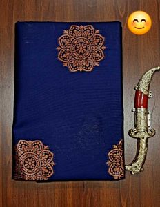 Elegant Navy Blue Banarasi Silk Saree