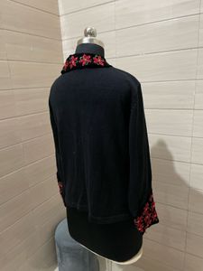 Vintage Pintresty Embroidered Black Cardigan