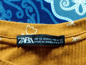 Zara Mustard Yellow Crop Top