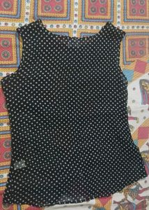 White Dotted Top For Women