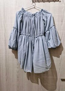 Light Blue Off Shoulder Top