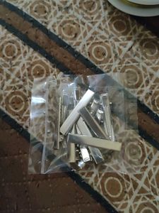 Silver Metal Hair Clips - Set of 12
