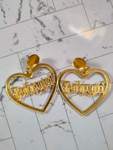 Gold 'Babygirl' Heart Earrings