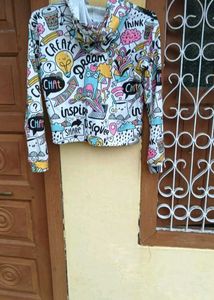 Doodle Crop Hoodie
