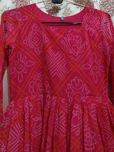 Pink Printed Anarkali  💕