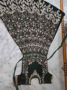 Beautiful Green Wedding Long Dress Velvet Cloth