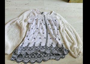 White Embroidered Eyelet Top
