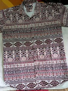 FLORAL PRINT HALF SLEEVE 42 CMS SILKY SHRT.I