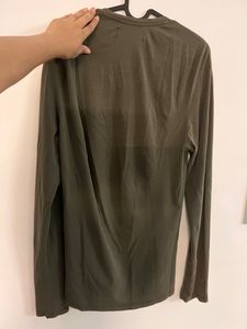 Olive Green Zara Full Sleeve T-shirt (medium Size )