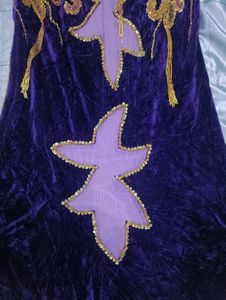 Imported Vintage Beaded Velvet Long Skirt