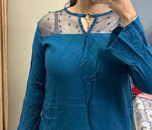 Elegant Teal Embellished Top