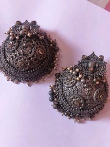 Oxidized Silver Earrings