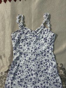 Lavender Bloom Ruffle Strap Dress