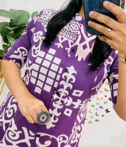 Printed Purple Kurta