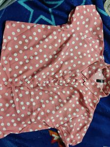 Pink Polka Dot Blouse