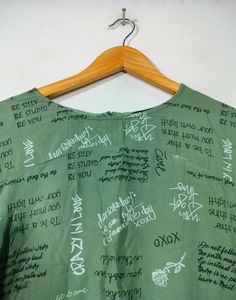 Sage Green Graphic Tie-Back Top