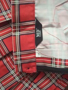 Red Plaid Pleated Skirt