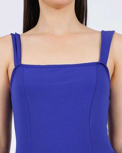 Square Neck Sleeveless Front Flap Jumpsuit