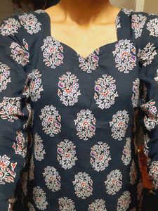Women&#39;s Stylish Navy Blue Kurti