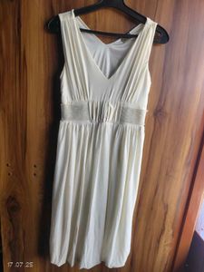 Elegant Cream & Striped Dress Combo