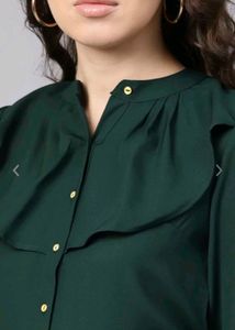 Elegant Green Ruffle Top