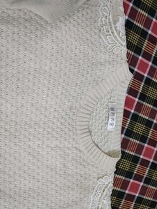 White Woolen Sweater Top