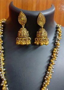 Silver And Golden Jewellery Set