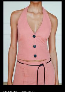 ZARA PINK HALTER TOP