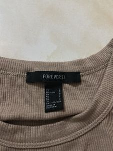 Forever 21 Ribbed Brown Crop Top