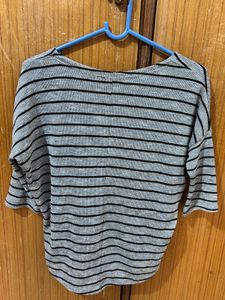 Nuon Striped Grey Top