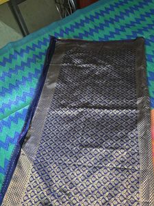 Elegant Blue &amp; Gold Saree banarasi sare