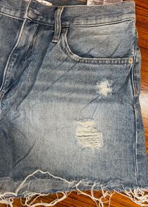 Ck Ripped Denim Shorts