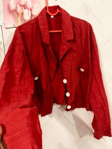 Red Cropped Jacket