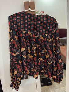 Floral Print Long Sleeve Blouse