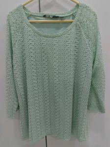 Free Shipping💖Fig Mint Green Lace Top (XL)