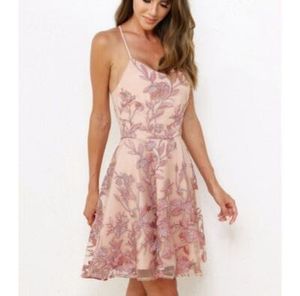 Floral Lace Mini Dress