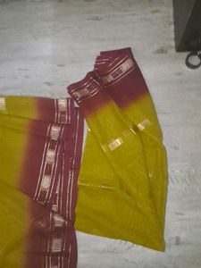Olive &amp; Maroon New Saree
