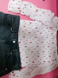 Baby Pink Ribbed Like Aesthetic Crop Top For Women