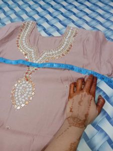 embroidery kurta paint set Pink