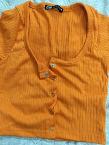 Zara Orange Crop Top