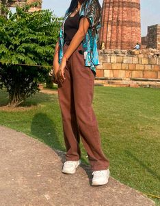 Brown Wide Leg Denim